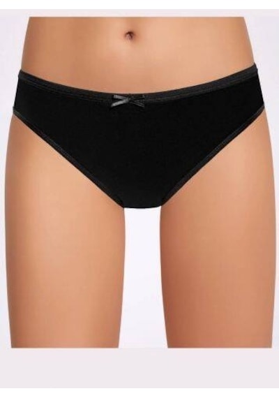 Fiyonklu Siyah Kadın Bikini Külot 5 Adet 001