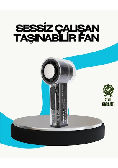 Sessiz Çalışan Taşınabilir Fan Usb Şarjlı Ve Kompakt Tasarım Siyah