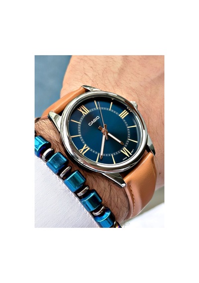 Casio Kahverengi Klasik Model   Deri Kordon Erkek Kol Saati + Bileklik Hediyeli Nda93