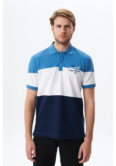 AR-MA Arma Erkek Regular Fit % 100 Pamuk Pike Polo Yaka Tişört Y29374355302 Mavi