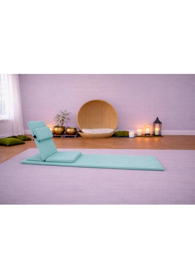 Backjack Meditasyon Sandalyesi Destekli Yer Minderi + 60x180 Kumaş Mat - Backjack 3xl Mat+backjack İkili Set Su Yeşili