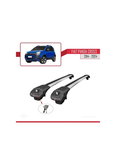 Fiat Panda Cross 2014 Ve Sonrası İle Uyumlu Ace-1 Ara Atkı Tavan Barı Gri