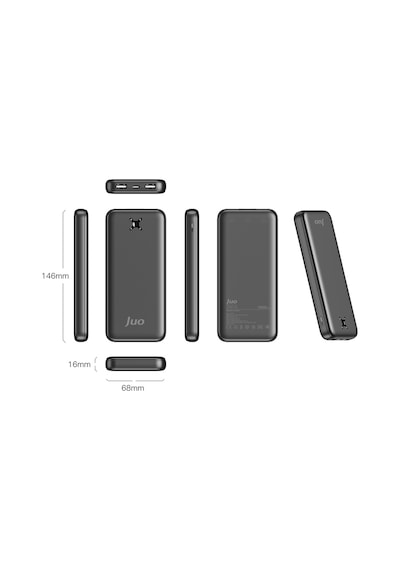 Juo MT03281 10000 mAh 10.5 W Çift USB-A Taşınabilir Hızlı Şarj  Powerbank Siyah