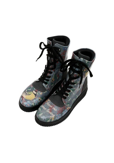 Kadın Vegan Deri Siyah Uzun Bot - Show Me Some Loving Tasarım Multicolor