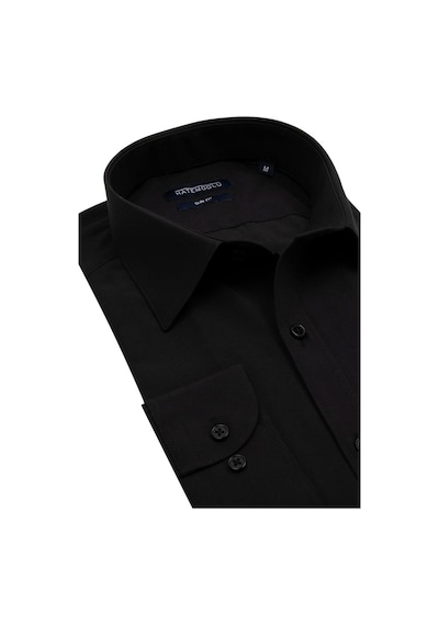 Hatemoğlu Slim Fit Pamuklu Uzun Kollu Erkek Gömlek Siyah