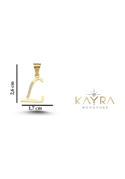 L Harfi Altın Kolye Ucu Bm28