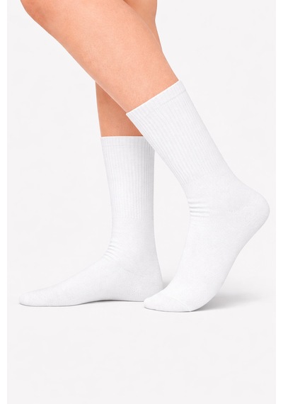 Carnaval Socks Düz Beyaz Desensiz Renkli Spor Çorap Çok Renkli