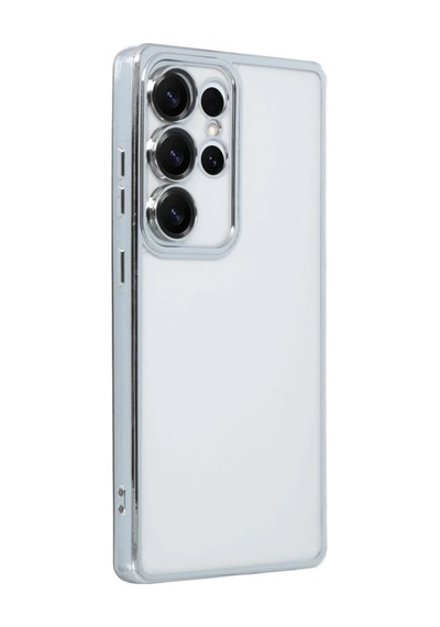 Samsung Galaxy S25 Ultra Uyumlu Kılıf Lensli Silikon - Gümüş