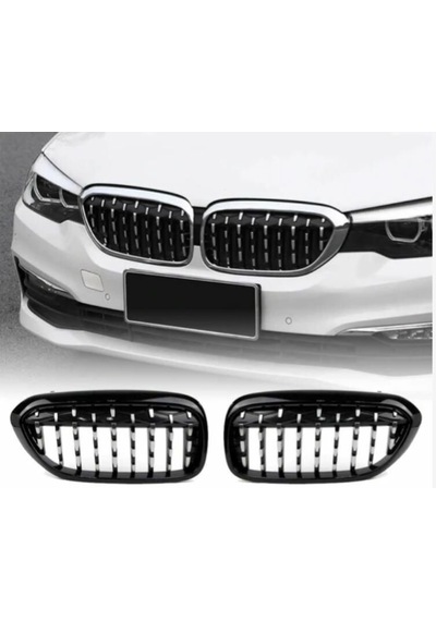 Bmw G30 Makyajsız Ön Böbrek Panjur Diamond 2017-2020 Arası Modeller Krom-siyah