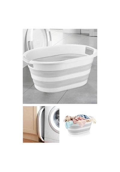 Pazar Kapısı Katlanabilir Silikon Akordiyon Çamaşır Sepeti Sele 40 Litre Sku: Smg8690010162489 40 x 19