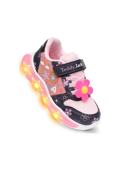 Kaptan Junior Kız Çocuk Işıklı Spor Sneaker Yürüyüş Ayakkabı Ptjck 700 Siyah