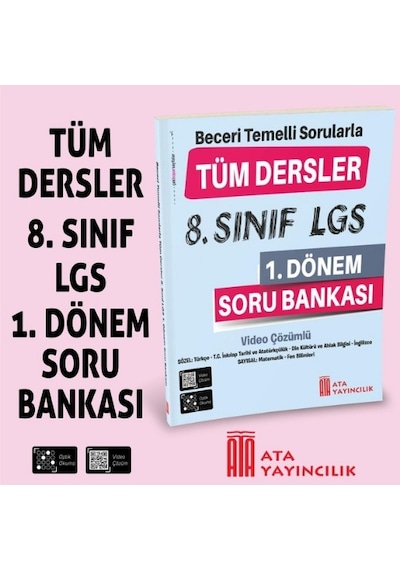 Ata Yayınları 8. Sınıf LGS 1. Dönem Tüm Dersler Soru Bankası