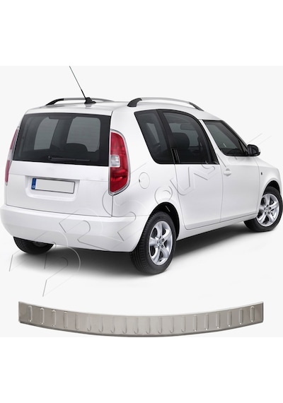 Skoda Roomstar Uyumlu 2007-2010 Krom Arka Tampon Üstü Koruma Paslanmaz Çelik