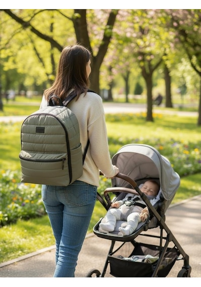 Babymol Selimiye Anne Bebek Bakım Çantası - Yeşil Standart Yeşil