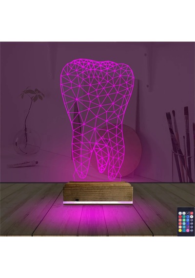 Luvivia Diş 3d Lamba - Masa Gece Lambası Şeffaf