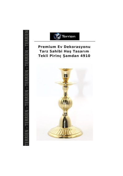 Premium Ev Dekorasyonu Tarz Sahibi Hoş Tasarım Tekli Pirinç Şamdan 4910 Çok Renkli