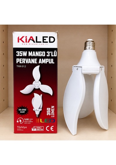 Kialed 35w Mango 3'lü Pervane Ampul 3150 Lümen E27 Ip20
