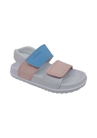 Vicco Krixi Hafif Kız Çocuk Beyaz Pembe Sandalet Beyaz