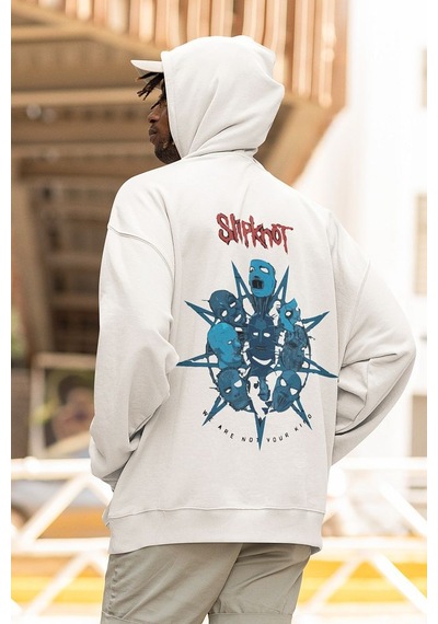 Sevbano Slipknot We Are Not Your Kind Yazılı Unisex Oversize Rock Metal H Beyaz