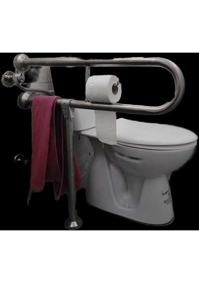 Engelli Tutunma Barı Tuvalet Kağıtlıklı Banyo Wc Paslanmaz Mat Satine Yüzeyli Sabit Ayarlanabilir Ayaklı Paslanmaz Çelik