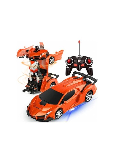 Oyuncak Uzaktan Kumandalı Turuncu Transformers Tarzı Robota Dönüş