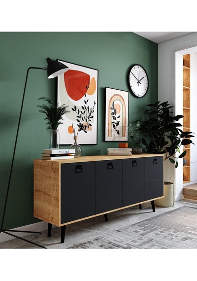 Mirza Modern Konsol 180 Cm Safir Meşe-antrasit