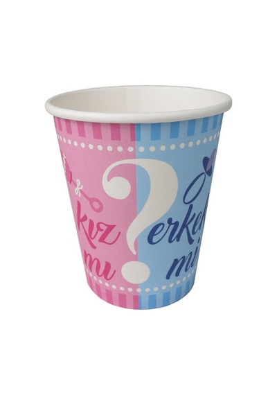 BARDAK KARTON CİNSİYET BELİRLEME KIZ MI ERKEK MI 8 OZ PK:8