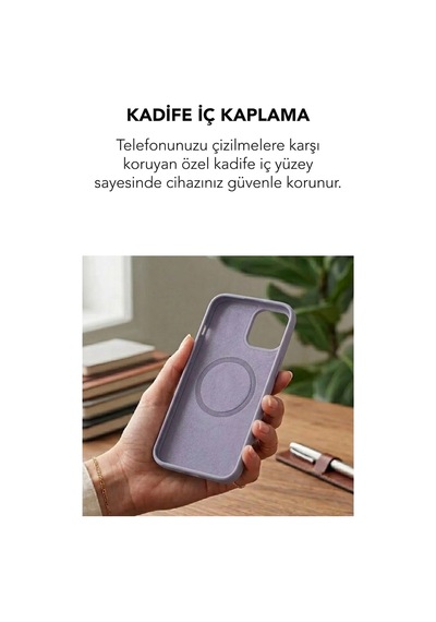 Apple İphone 13 Uyumlu Magsafe Lansman Silikon Kılıf Lila