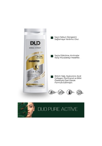 Duo Pure Active Herbal Extract Dökülen ve Geç Uzayan Saçlar İçin Şampuan 400 ML