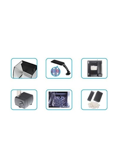 Belly Box 25 Ledli Sumplu Nano Akvaryum 26x26x24cm