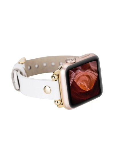 Apple Watch Uyumlu Deri Kordon 38-40-41mm Frg F3 Beyaz Diğer