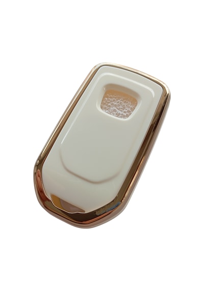 Honda Civic Accord Uyumlu Smart Anahtar Kumanda Kılıfı Oto Anahtarlık Beyaz - Gold