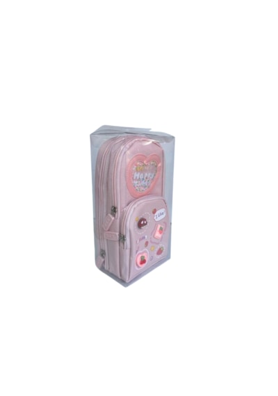 Astral İthal Happy Times Çift Bölme Kalemlik 10850 Çift Gözlü Geniş Hacim Şık Ve Kullanışlı Tasarım Pembe
