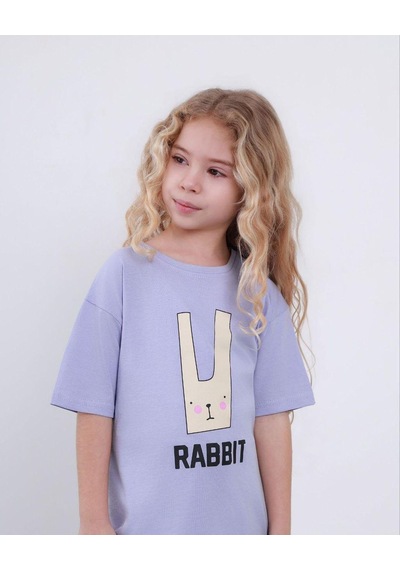 Cg Kids Rabbit Tavşan Baskılı Tshirt & Damalı Şort Lila Alt Üst Takım Süper Kalite Mor - Lila Cg Kids Rabbit Tavşan Baskılı Tshirt & Damalı Şort Lila Alt Üst Takım Süper Kalite Mor - Lila