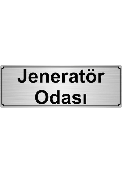 Gümüş Renk Metal Jeneratör Odası Yönlendirme Levhası 10 X 20 Cm