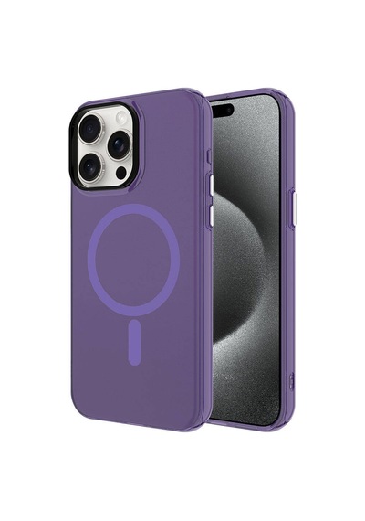 Nourthkiingdom Apple Uyumlu iPhone 15 Pro Max Nrtk Magsafe Şarj Özellikli Buzlu Transparan C-pro Sert Kılıf-derin M Derin Mor