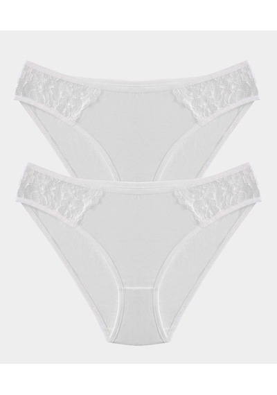 Aycı 2 Li Pamuklu Slip Kadın Külot Beyaz