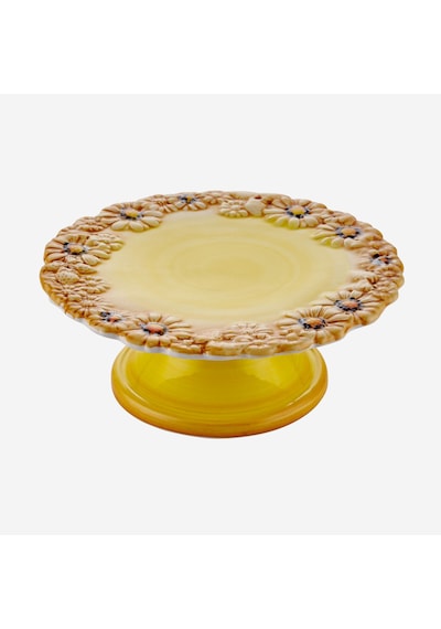 Sarı Seramik Kek Standı 22 Cm