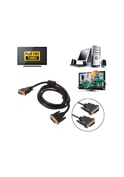 3M Metre Dvi Dvi Kablo - 24+1 Dvi To Dvi Kablo Altın Uç