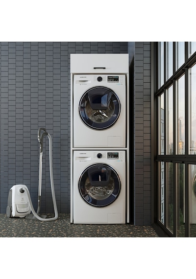 Banyo Dolabı 196,2 X 67 Cm Çamaşır Ve Kurutma Makinesi Dolabı Byz Mat Beyaz Banyo Dolabı 196,2 X 67 Cm Çamaşır Ve Kurutma Makinesi Dolabı Byz Mat Beyaz