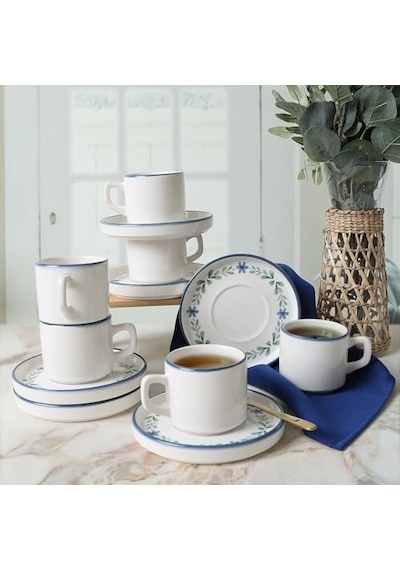 Daphne Stackable Çay Takımı 12 Parça 6 Kişilik 22921-24 Açık Gri