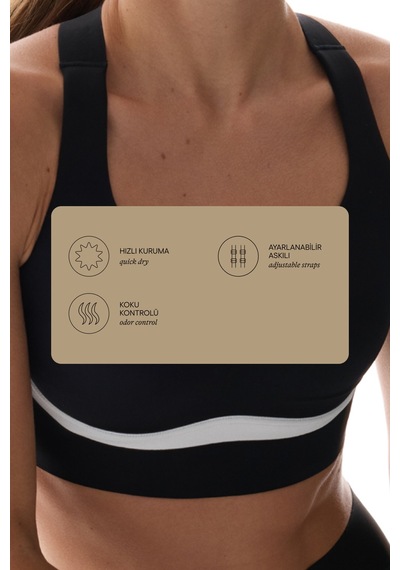 Penti Siyah Contrast Sculpt Core Sabit Pedli Spor Sütyeni