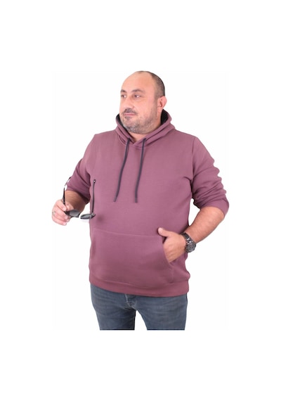 Moc Grande Mocgrande Büyük Beden Erkek Basic Sweat Kapüşonlu 11700 Eflatun-Eflatun