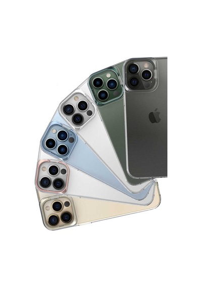 Apple Uyumlu iPhone 13 Pro Kilif Renkli Kamera Lens Stand Olan Lüx Seffaf Kapa 546960481