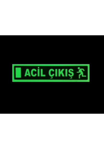 Acıl Çıkış Sticker Lümen Özellikli Fosforlu Karanlıkda Görünme Özelliğine Sahip