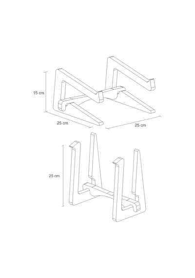Hanwood Ahşap Laptop Standı - Laptop Yükseltici - 13" _ 14"