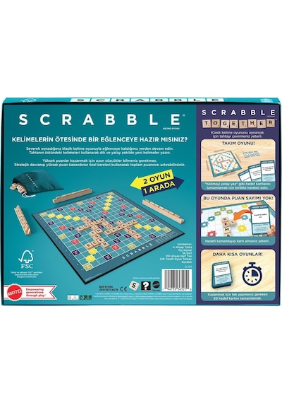 Jlj64 Scrabble Orijinal Ahşap İkisi Bir Arada Türkçe