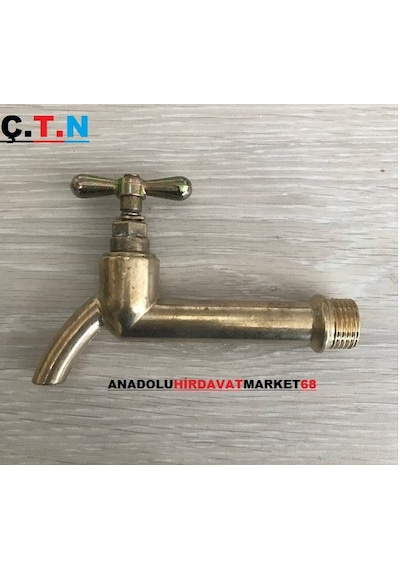 Çtn 1/2 Paslanmaz Sarı Bahçe Musluğu Uzun Bahçe Musluk 20mm