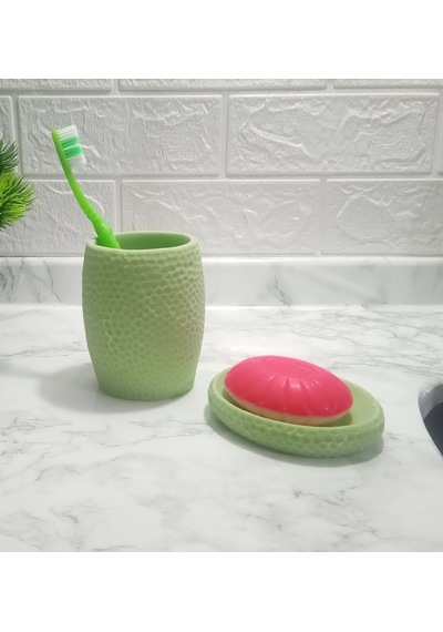 Sıa 2 Li Banyo Seti.Yeşil Petek Model.Poliresin Yeşil