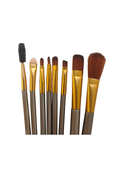 8 Parça Teneke Kutulu Makyaj Fırçası Seti Fondöten Far Eyeliner